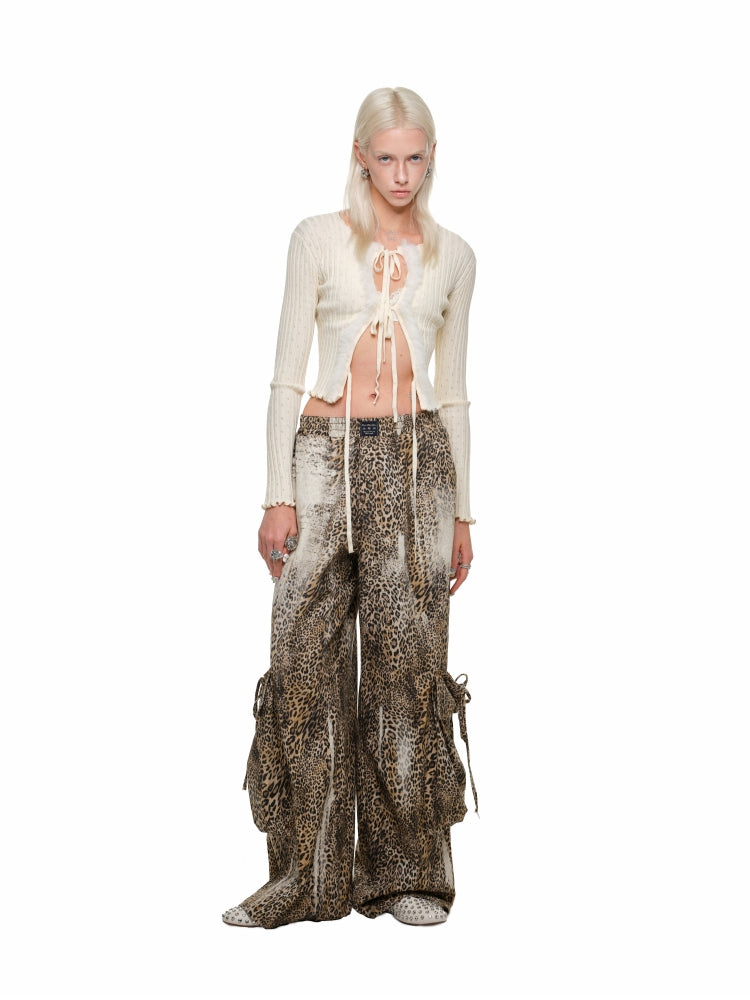 Tie-up and Fur Panel Knitted Cardigan - CHINASQUAD
