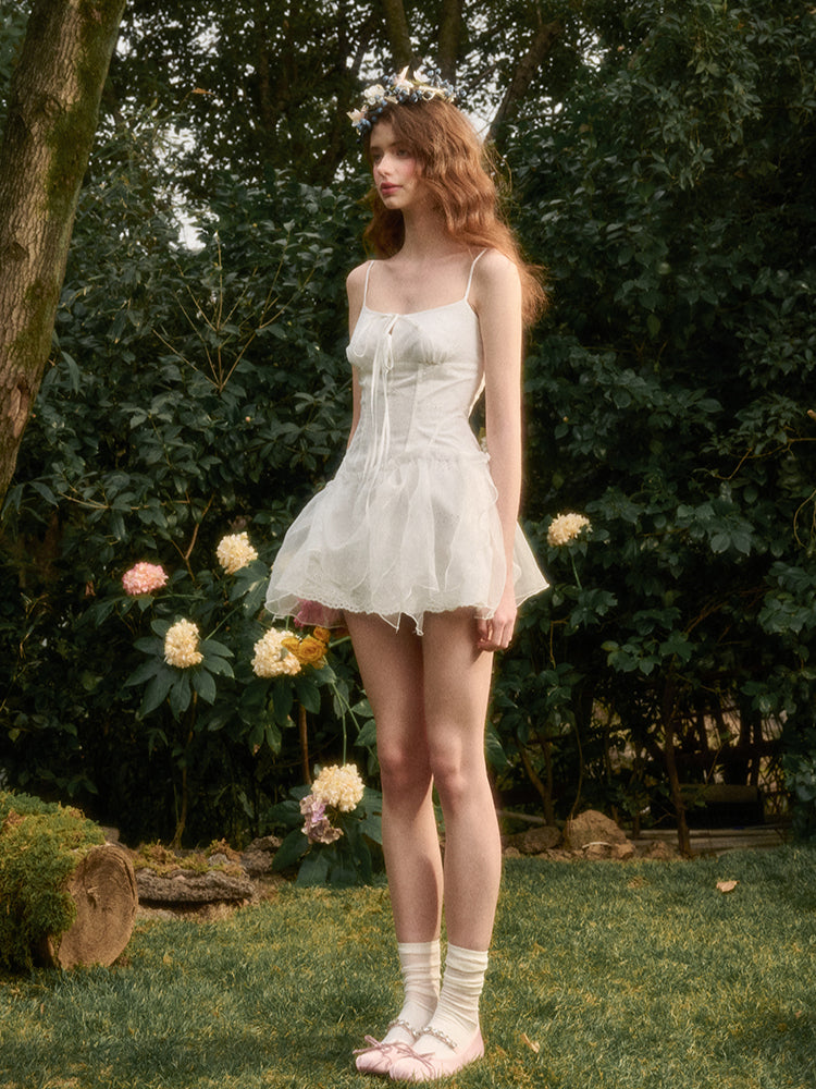 White Cloud Strap Dress - CHINASQUAD