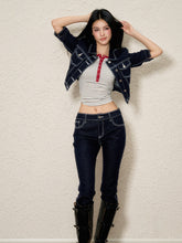 Color-Contrast Denim Jacket & Pants Set - CHINASQUAD