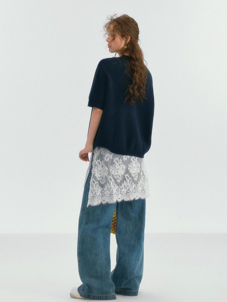 Fun Apple Short Sleeve Sweater - CHINASQUAD