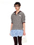 Black & Brown Floral Embellished Collared Knit Sweater - CHINASQUAD