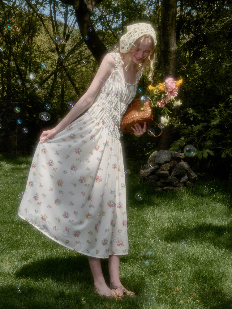 French Relaxed Old Money Floral Long Dress - CHINASQUAD