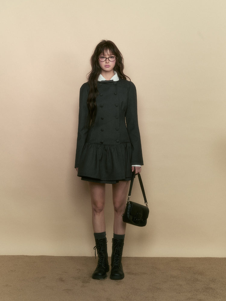 Peter Pan Collar Blazer Dress - CHINASQUAD