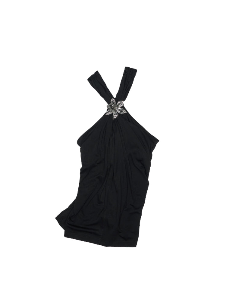 High-Elastic V-Neck Knotted Acetate Camisole - CHINASQUAD