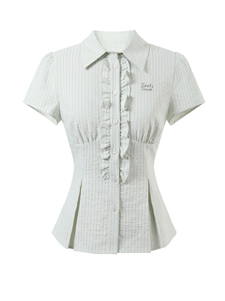 College - Style Slim Short - Sleeve Shirt - CHINASQUAD