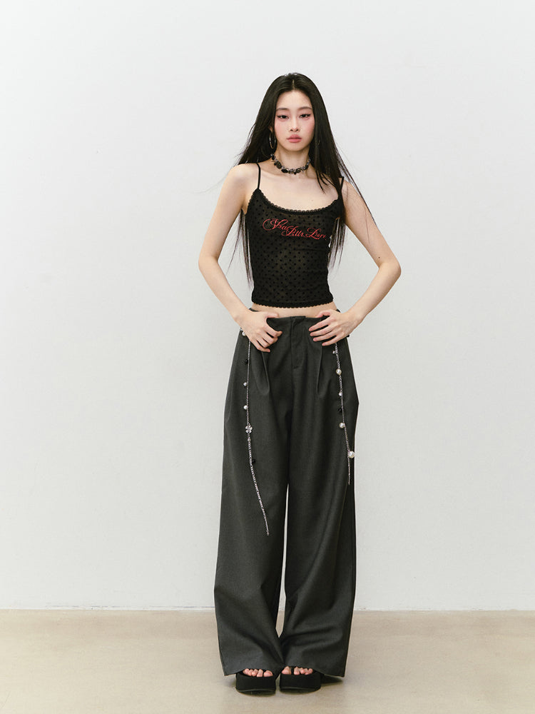 Waist-relaxed Wide-leg Suit Pants - CHINASQUAD