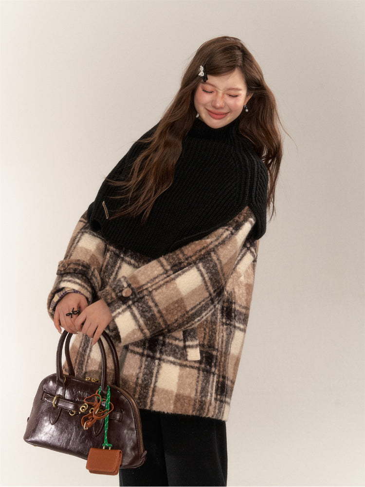 Plaid Lamb Wool Jacket - CHINASQUAD