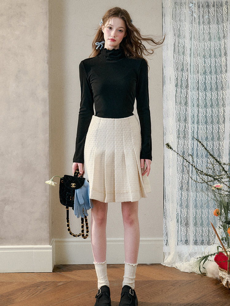 Galaxy Classic Wool Pleated Skirt Set - CHINASQUAD