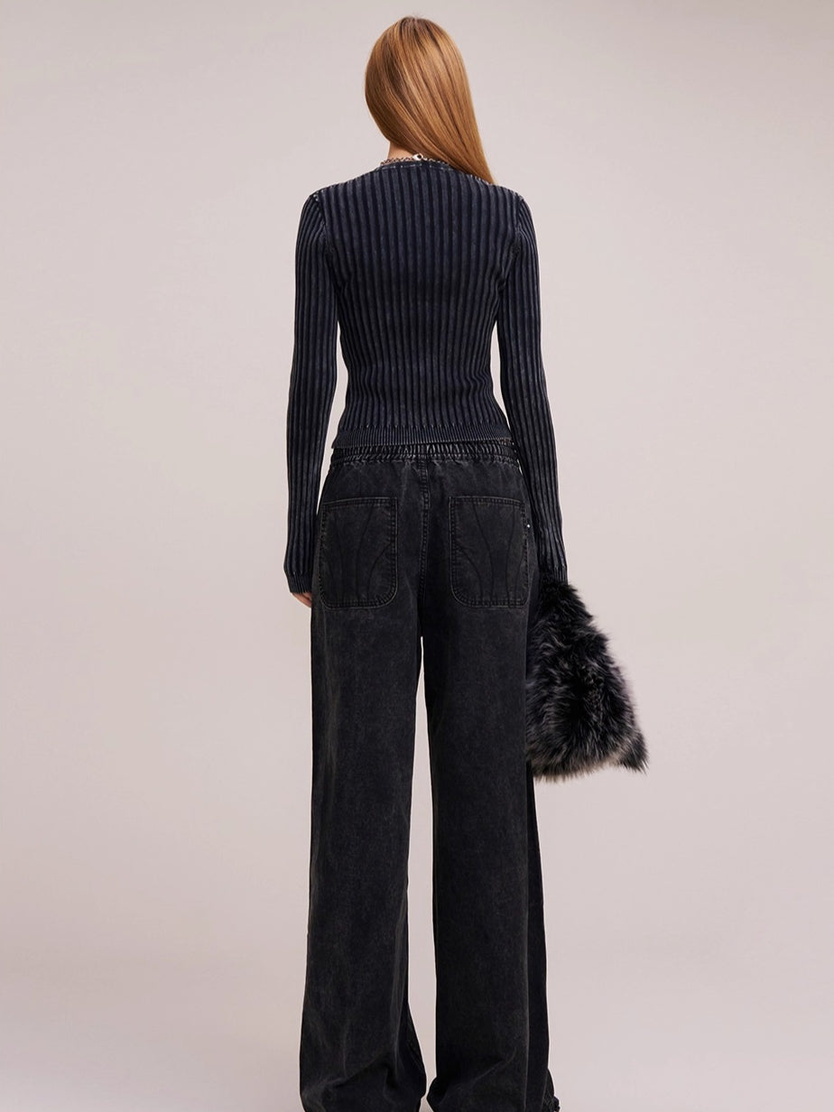 Wild Retro Ribbed Knit Cardigan