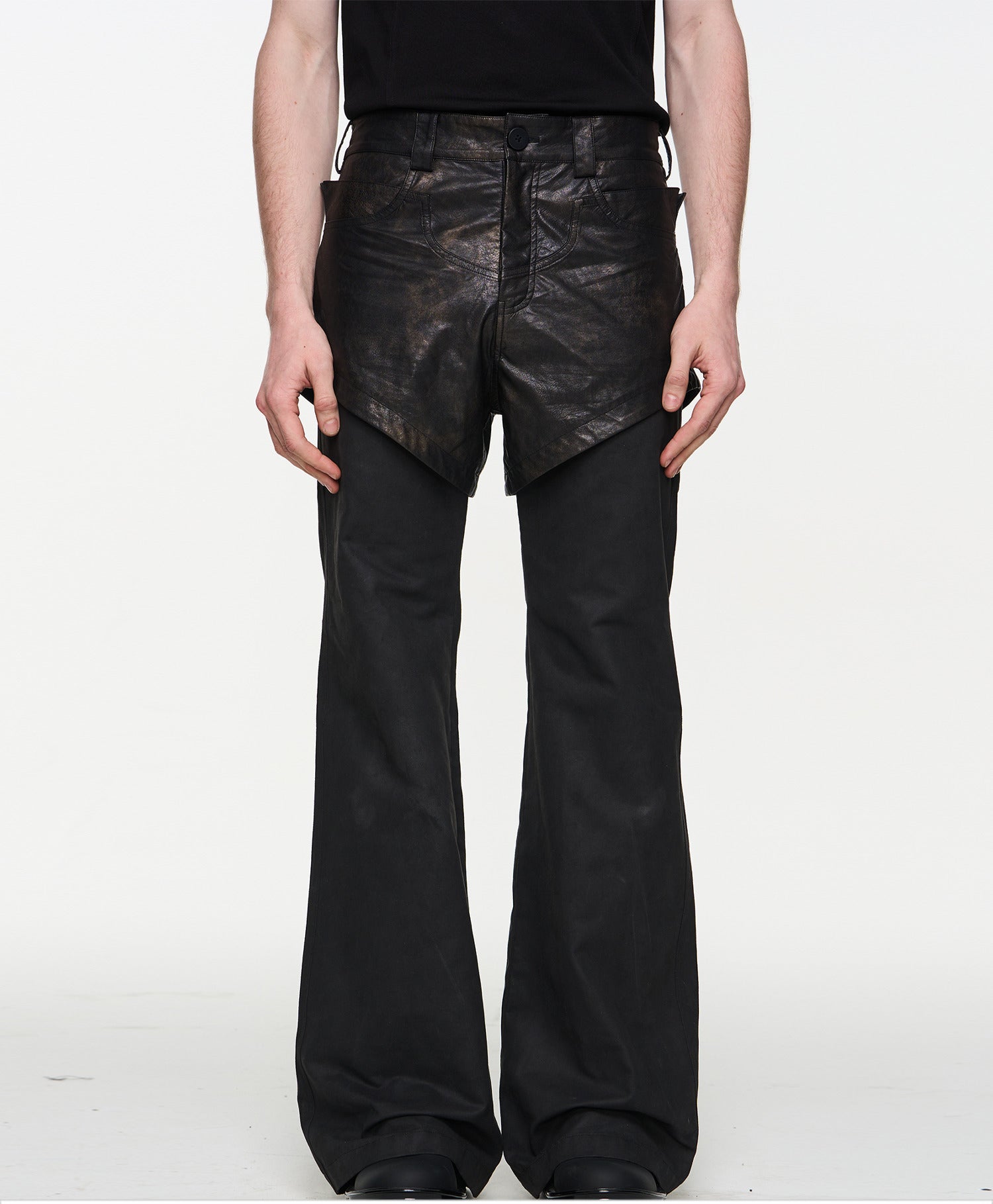 Black 2-in-1 Wide-Leg Pants - CHINASQUAD