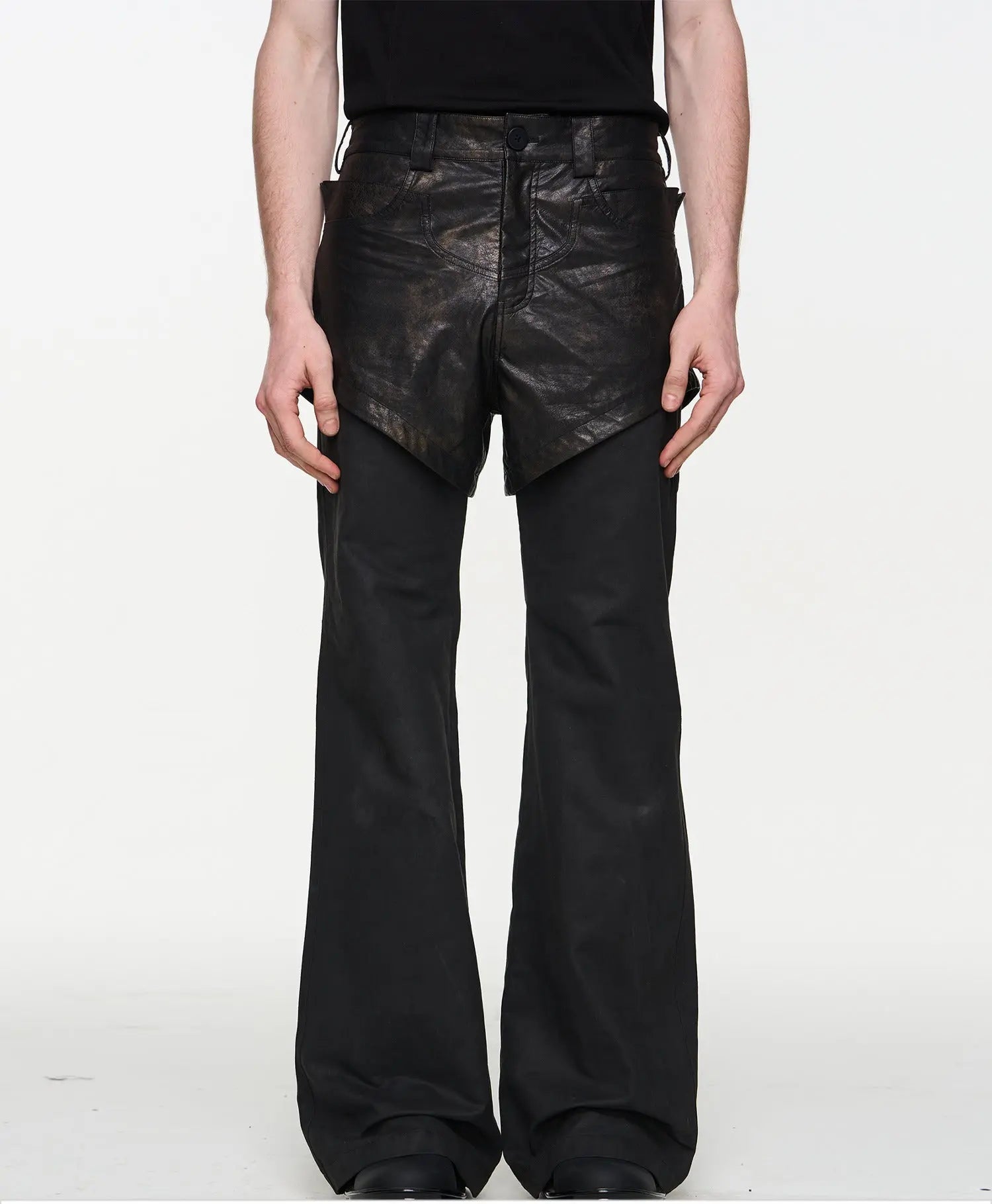 Black 2-in-1 Wide-Leg Pants - CHINASQUAD