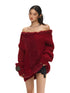 Off-Shoulder Sweater Knitted Pullover - CHINASQUAD