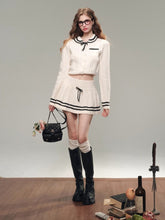 (Final Sale) Sailor Doll Collar Knit Cardigan & Skirt Set - CHINASQUAD