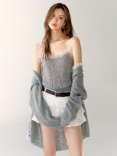Gray & Purple Lace Trim Tank Top - CHINASQUAD
