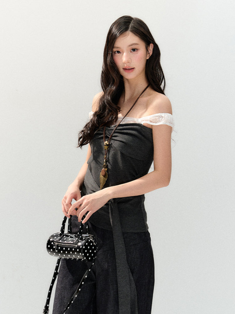 Lace Off-shoulder Cami Top - CHINASQUAD