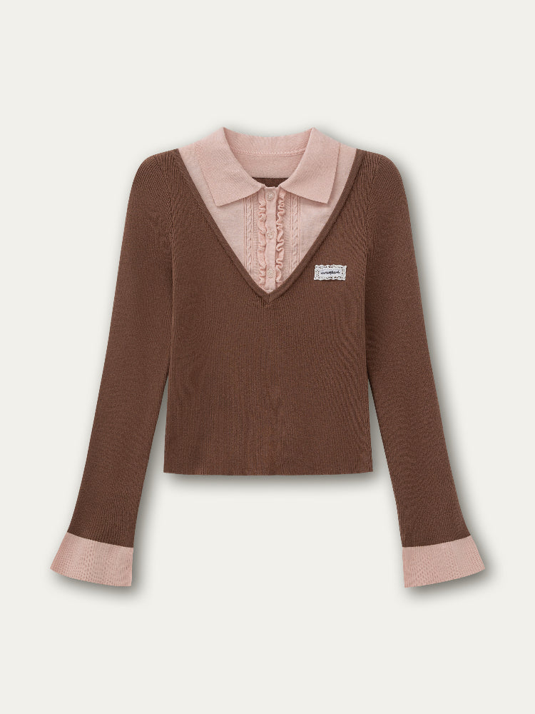 Fake Two-piece Knit Polos - CHINASQUAD