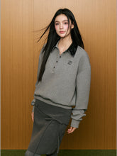 Sequin Collar Polo Sweatshirt - CHINASQUAD