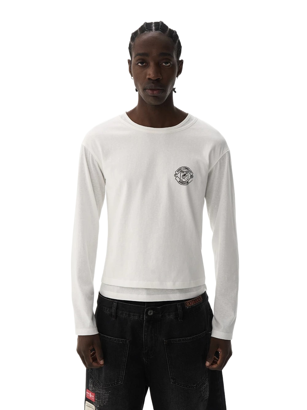Layered Effect Basic Long Sleeve T-Shirt