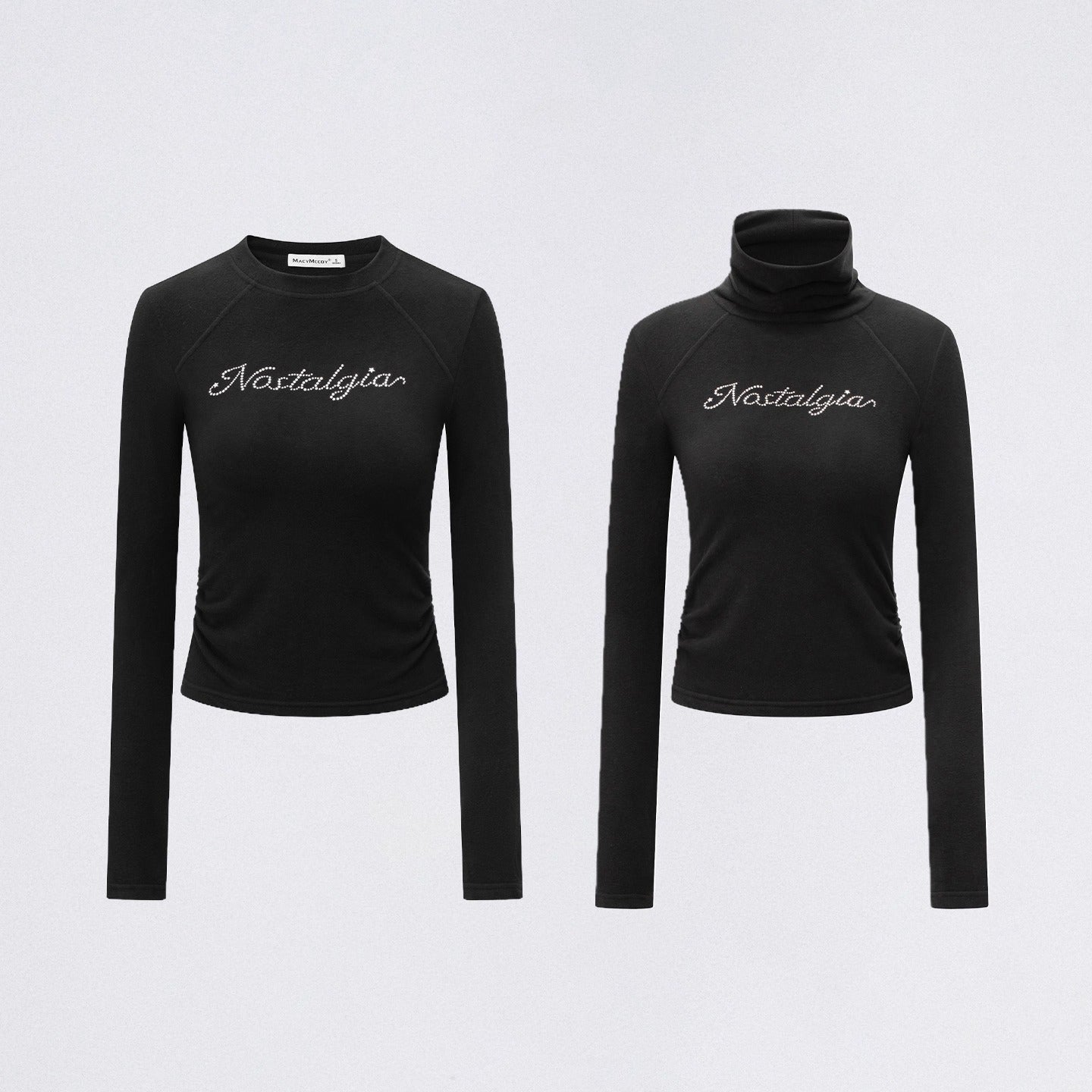 Embellished Fleece-Lined Knit Turtleneck