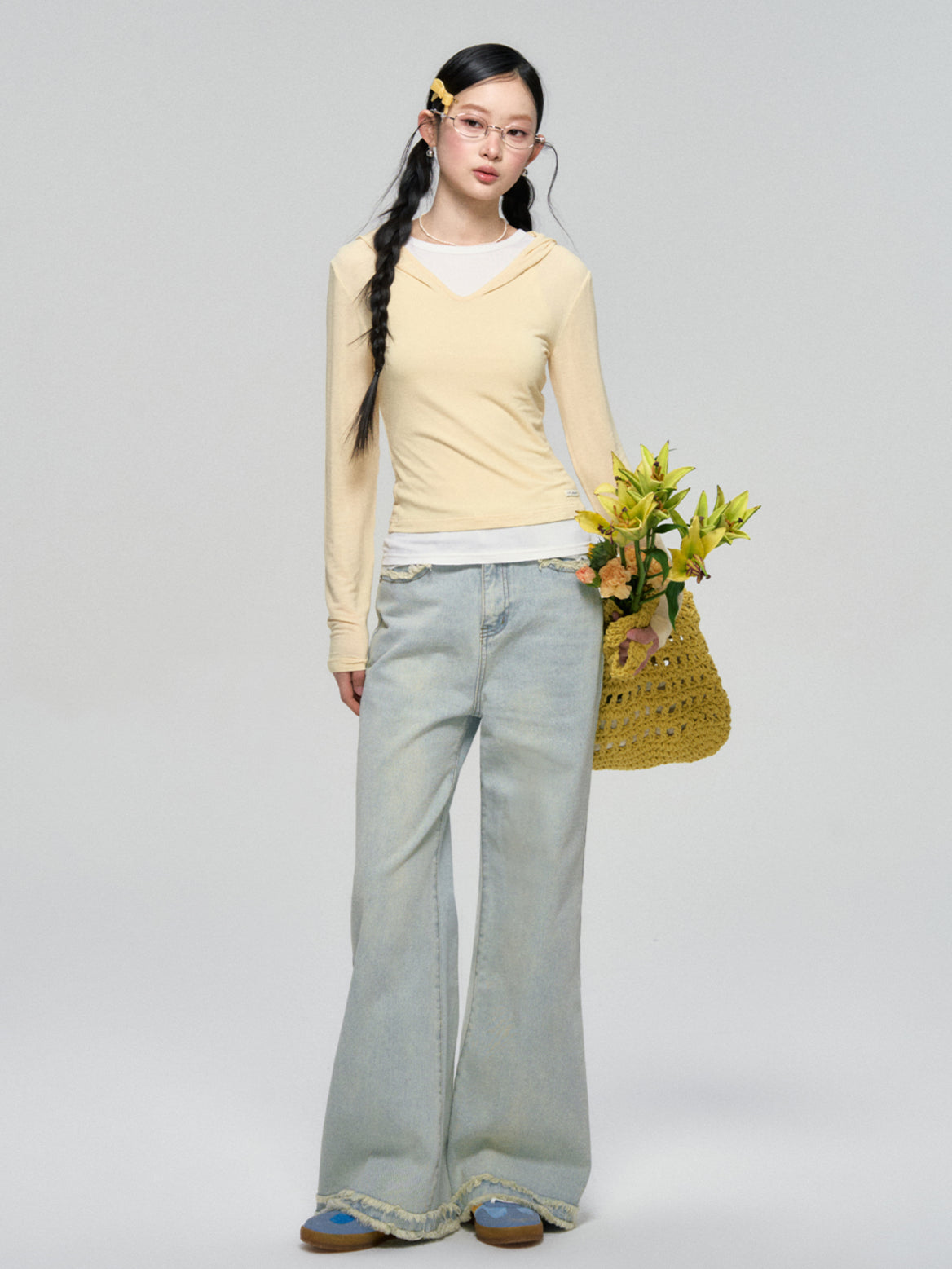 Dual-Layer Hooded Lace Trim Top - CHINASQUAD