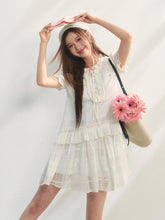 Checkered Hollow-Out Ruffled Dress Set - CHINASQUAD