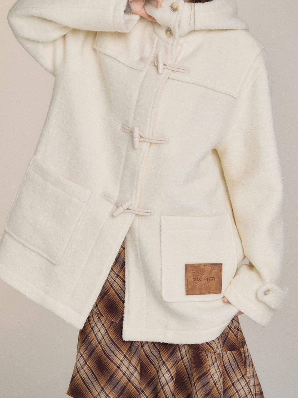 Preppy Plaid Shearling Coat - CHINASQUAD