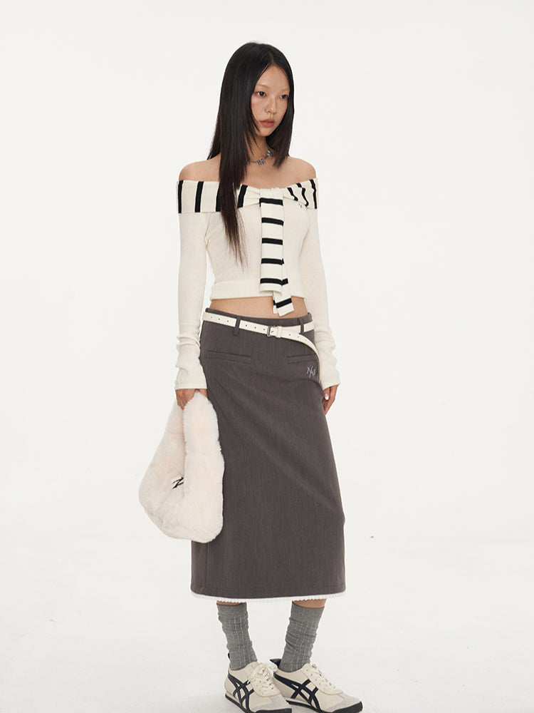 Smart Grey Pencil Skirt - CHINASQUAD
