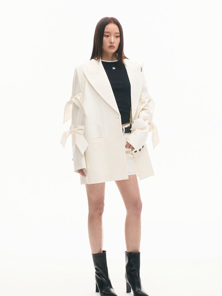 Textured Loose-Fit Embroidered Leather Jacket - CHINASQUAD