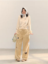 Dog Embroidery Crew Neck Knit Cardigan - CHINASQUAD