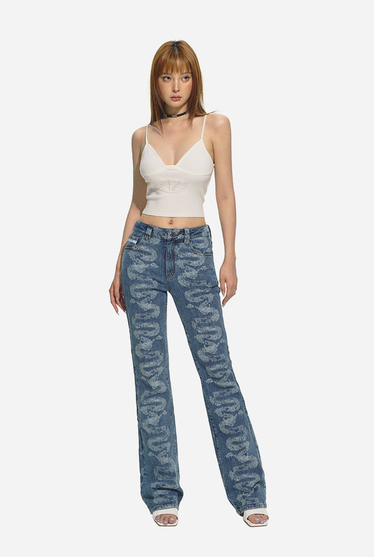 Blue Low-Waist Skinny Straight-Leg Jeans - CHINASQUAD