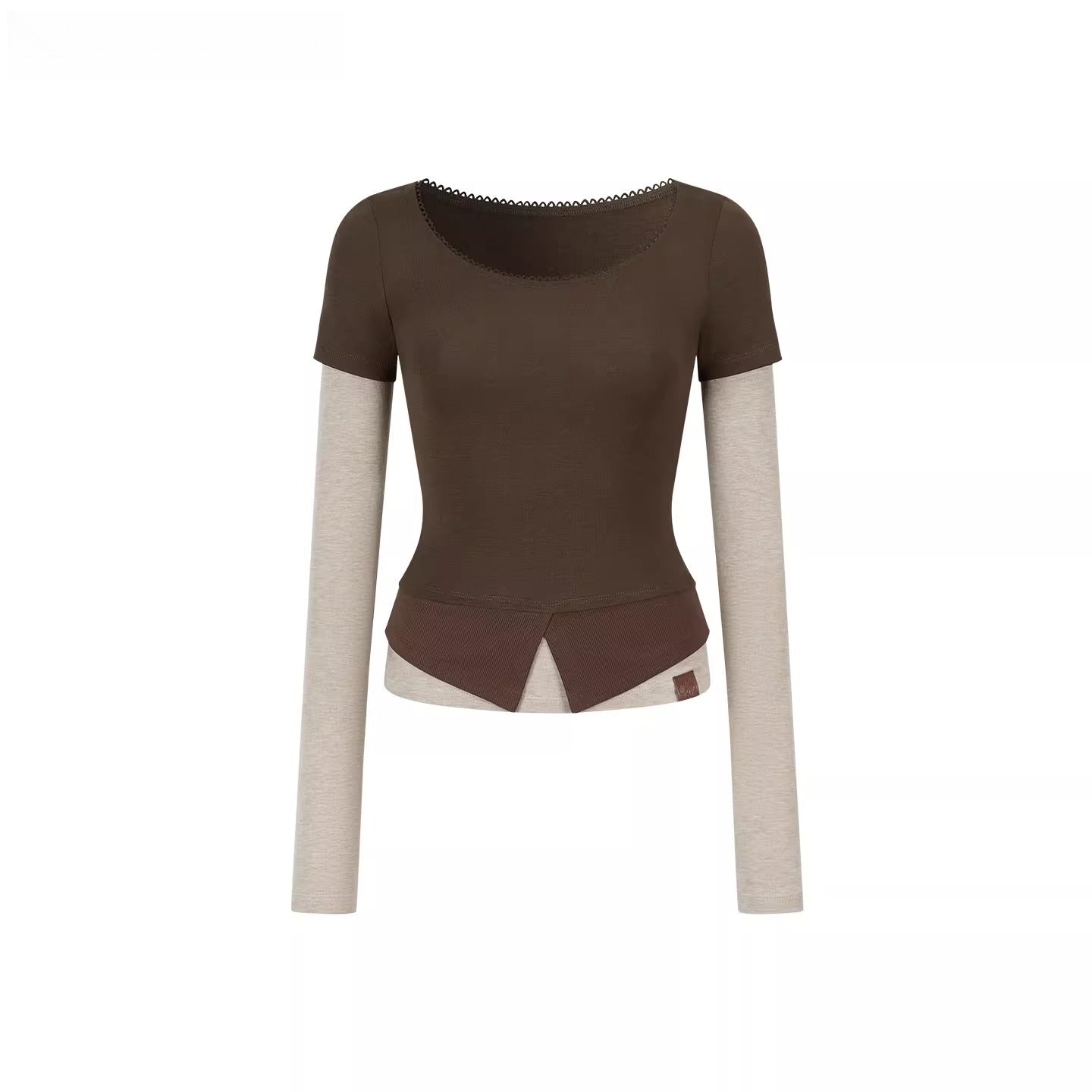 Faux Layered Long-Sleeve T-Shirt