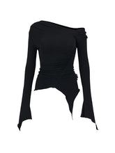 Asymmetrical Off-shoulder Slim Fit Blouse - CHINASQUAD