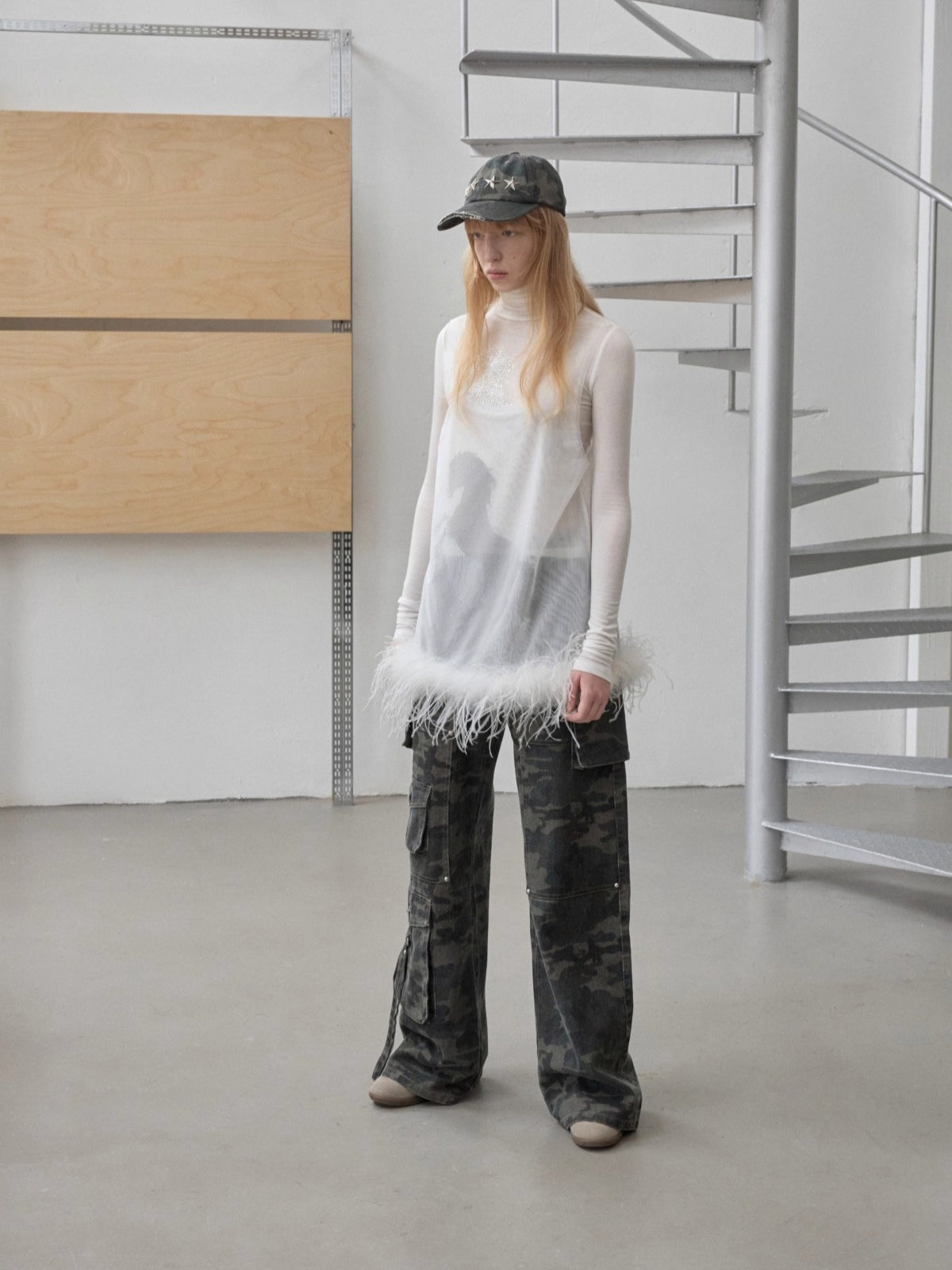 Trim Sheer Mesh Rhinestone Tank Top