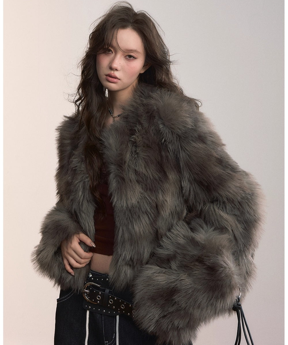 Faux Fur Short Jacket - CHINASQUAD