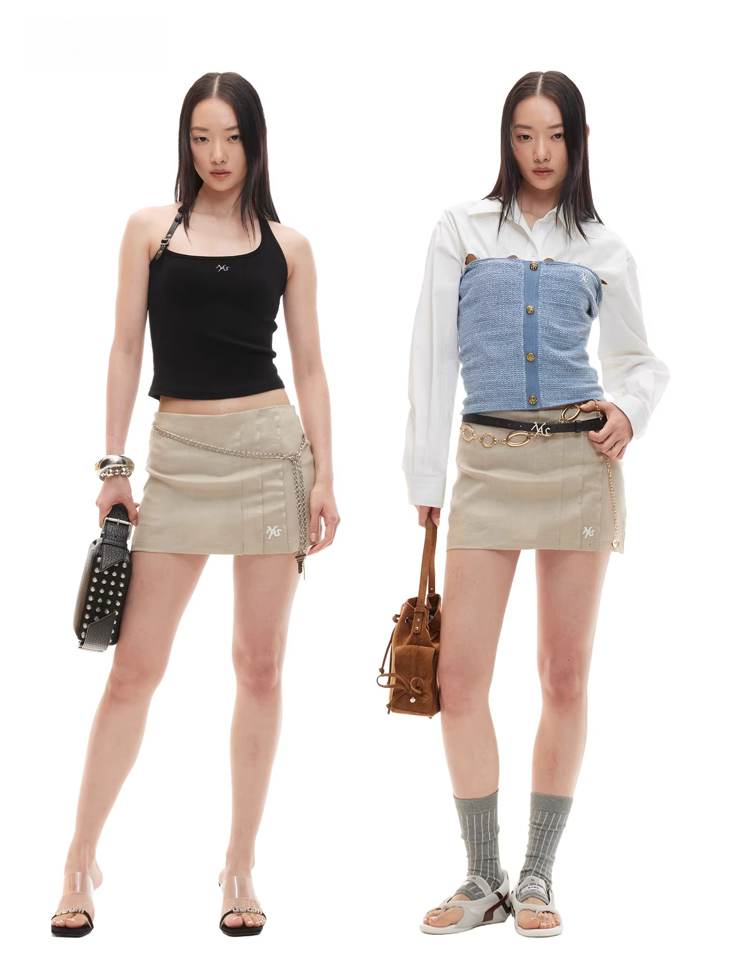 Lyocell Linen H-Line Mini Skirt