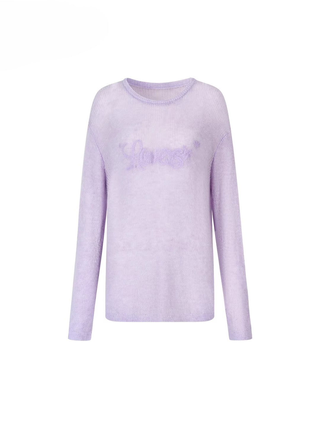 Loose Embroidered Minimalist Knit Crewneck