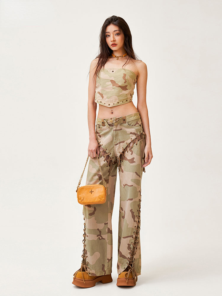 Ancient Myth Ink-splattered Drawstring Work Pants - CHINASQUAD