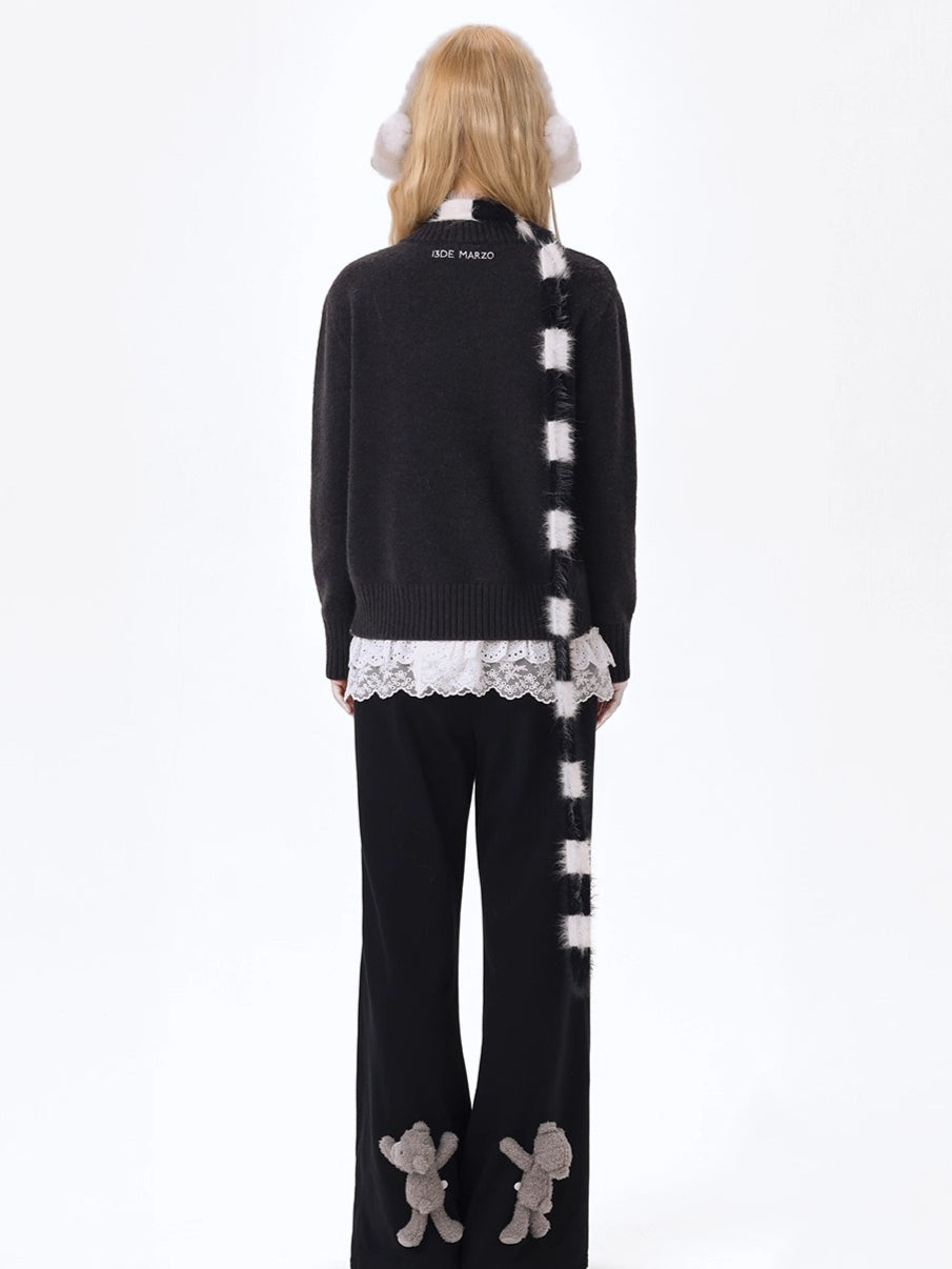 Bear Knit Sweater & Scarf Set