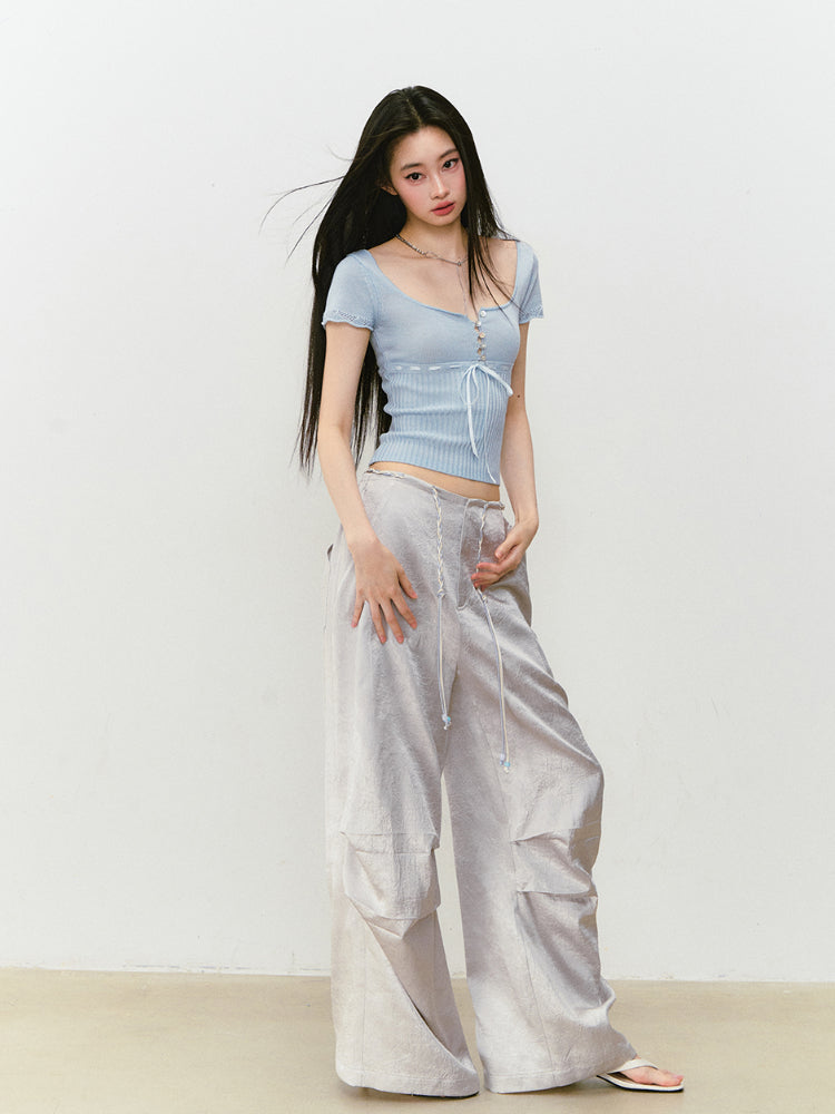 Bowknot Lyocell Knit T-shirt - CHINASQUAD