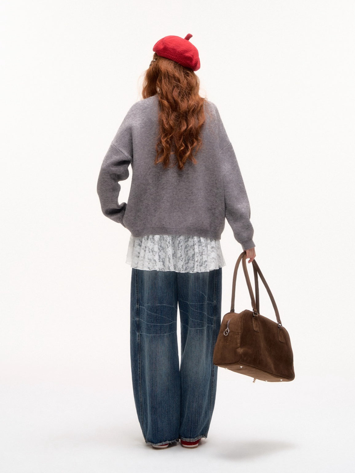 Bow-Knot Puppy Jacquard Pullover Crewneck - CHINASQUAD