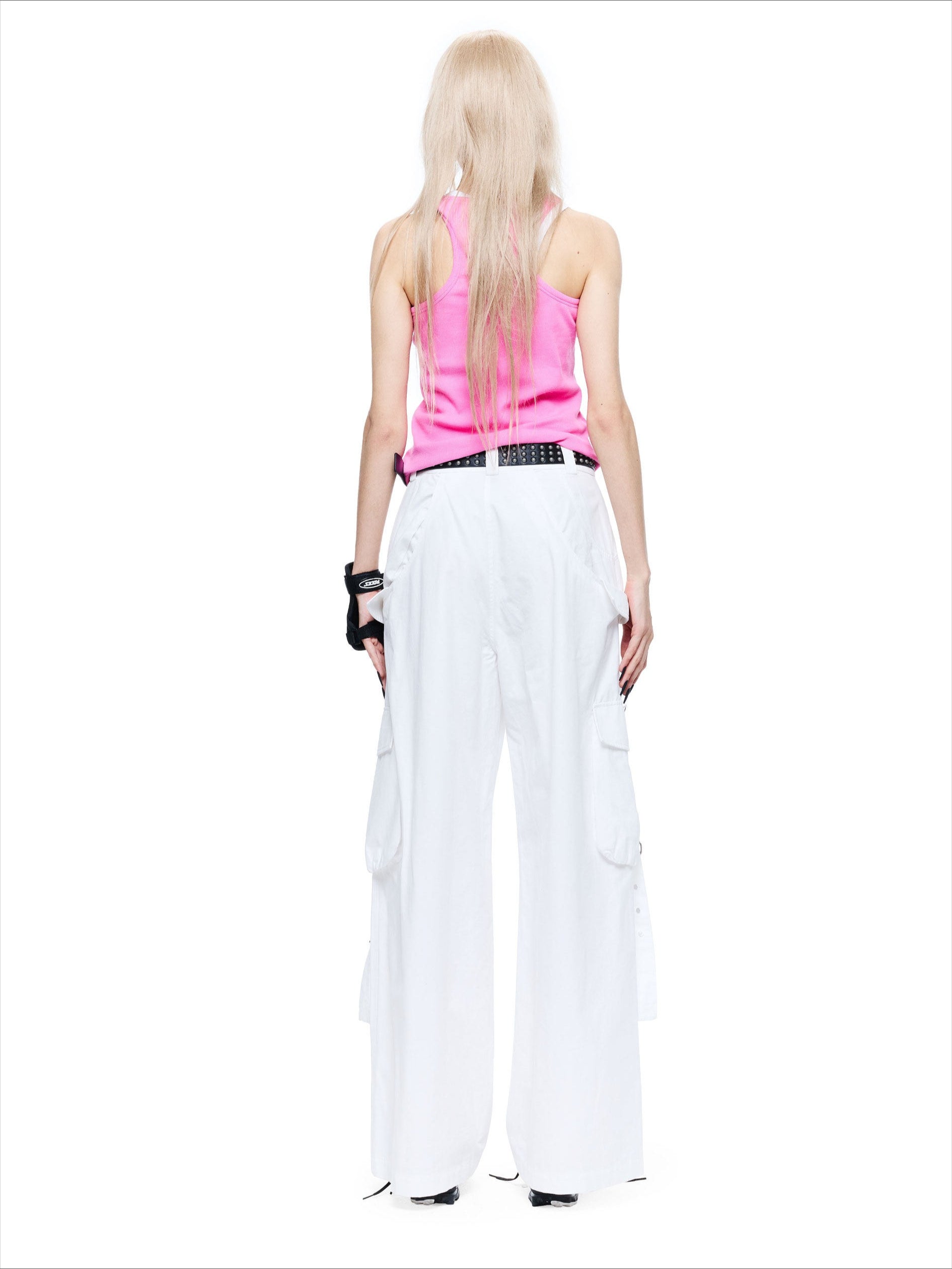Punk Ribbed Studded Graphic Tank Top