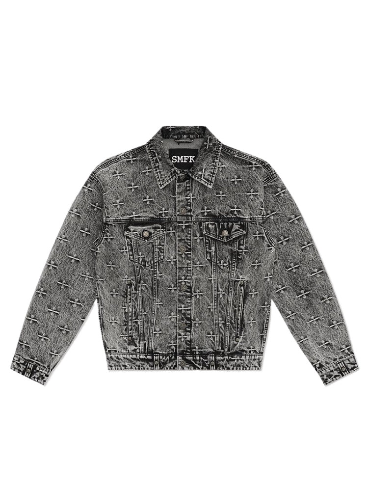 Vintage Black Washed Denim Jacket - CHINASQUAD