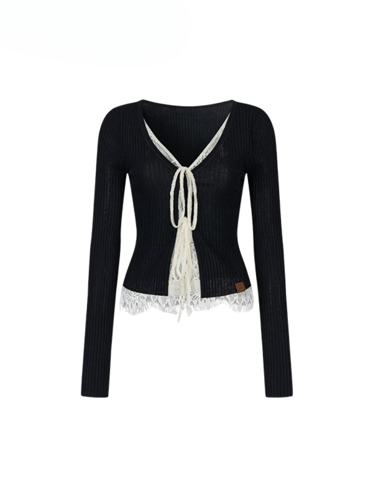 Breathable Knitted Sun Protection Lace Spliced Cardigan - CHINASQUAD