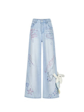Ocean-Inspired Graffiti Denim Jeans - CHINASQUAD