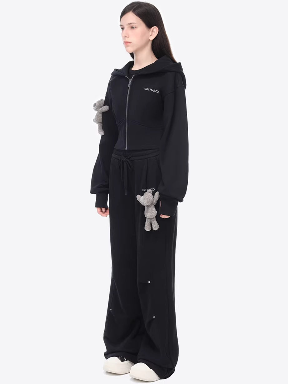 Panel-Structured Wide-Leg Lounge Pants