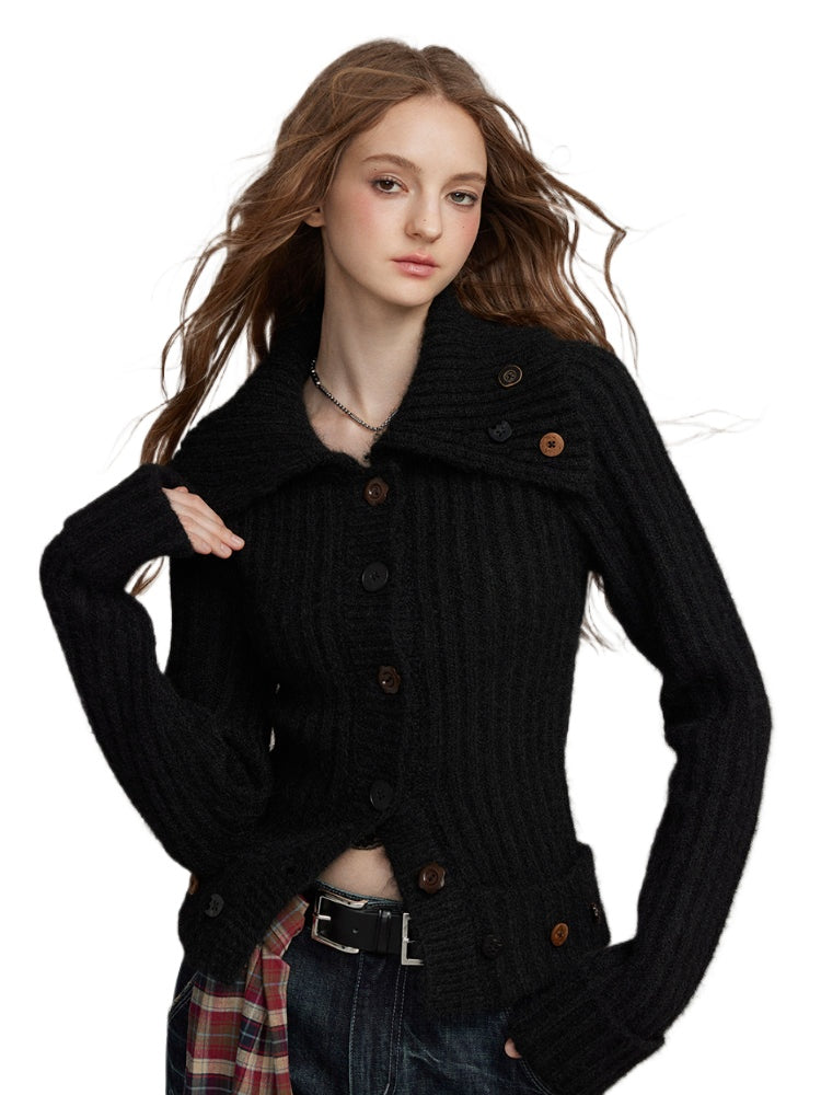 Wool Button Knitted Cardigan - CHINASQUAD
