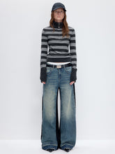 Striped Wool Blend Half-Zip Sweater - CHINASQUAD