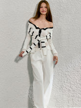 White Lace-trimmed Slant-wash Loose-fitting Jeans - CHINASQUAD