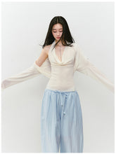 Heavy-duty Knitted Draped Neck Tank Top Set - CHINASQUAD