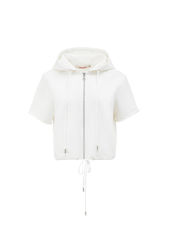 Black & White Cat-ear Short-sleeve Hoodie - CHINASQUAD